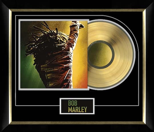 Bob Marley One Love Music Cover Framed with Gold Vinyl 28" x 24"